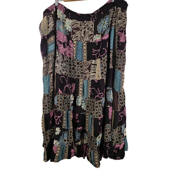 Patchwork Maxi‎ Skirt Free Size Y2K Handmade Elastic Waist - Picture 5 of 5